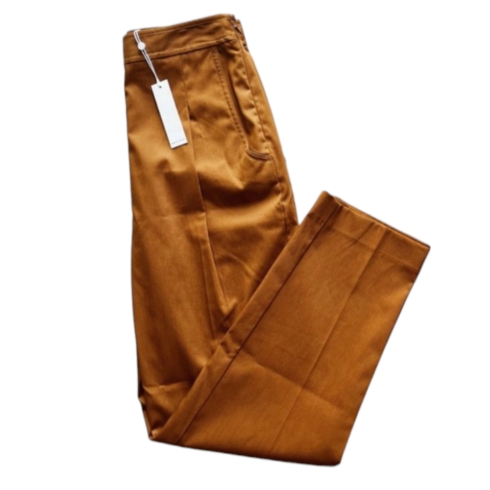Rebecca Taylor Women's Rust Orange High Rise Cropped‎ Pleated Pants Size 6